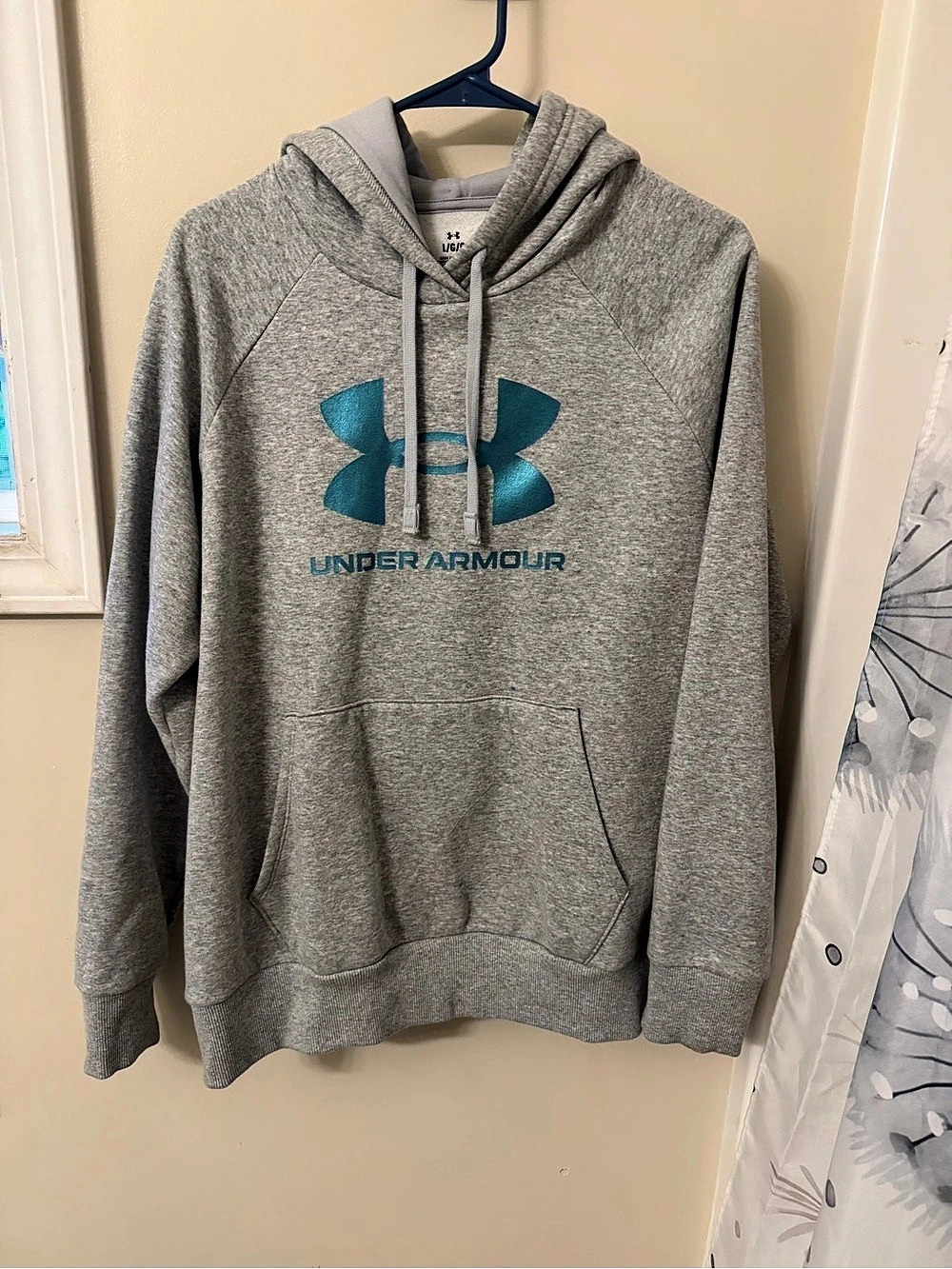 Under Armour Big Logo Hoodie Gray & Blue Large